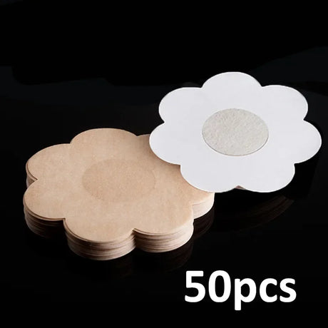 50Pcs Cloth Nipple Cover Teat Hide Women Nipple Pasties Piece Breast Petals Invisible Bra Padding Chest Sticker Patch Covers