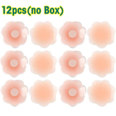 Reusable Women Breast Petals Lift Nipple Cover Invisible Petal Adhesive Strapless Backless Stick on Bra Silicone Breast Stickers