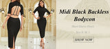 Bow Sleeveless Bandage Midi Dress Women's Black Sexy Patchwork Cut Out Bodycon 2022 Summer Elegant Club Evening Party Dresses