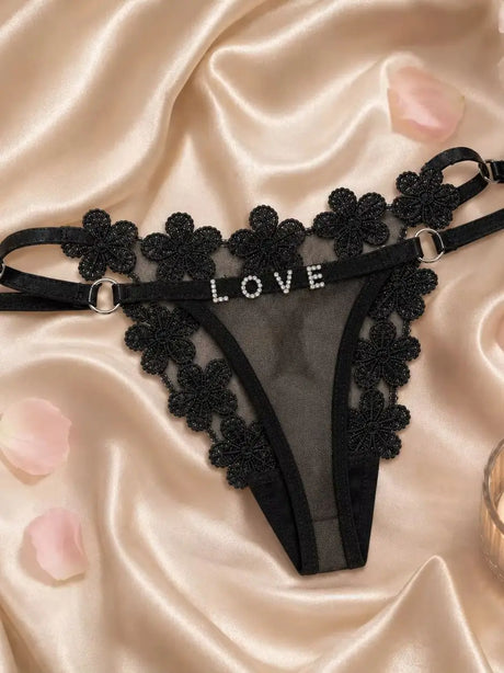 Custom Thong Panties with Name DIY Rhinestone Letter Thongs Sexy Customized Underwear G-String Personalized Bikini Jewelry Gift