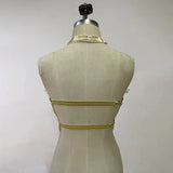 Women's Butterfly Embroidered Top Crystal Chain Sleeveless Cropped Top Camisole Backless Adjustable Sexy Beach Holiday Y2K Top