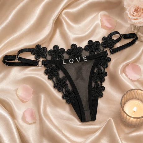 Custom Thong Panties with Name DIY Rhinestone Letter Thongs Sexy Customized Underwear G-String Personalized Bikini Jewelry Gift