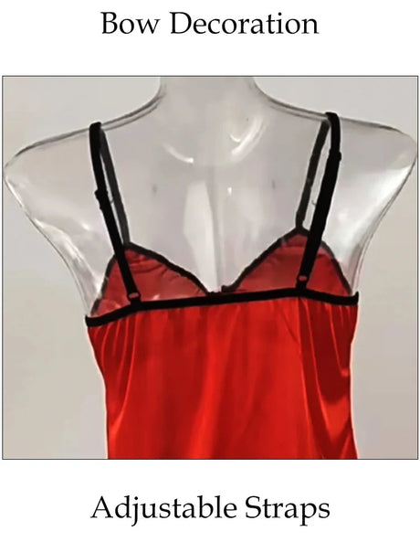 Women Sexy Sleepwear Silk Satin Nightwear Slip Dress Sleeveless Pajamas Nightgown Plus Size Nightwear Comfortable