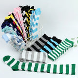 Thigh High Stockings Womens Striped Ladies Girls Black White Pink Long Over Above Knee Socks Femboy Cosplay Lolita Harajuku Y2k