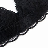 Varsbaby 4pcs/set Women's Underwear Set Lace Sexy Lingerie Set Wireless Deep V Bra Sexy Bra G-string Garter And Stockings Set