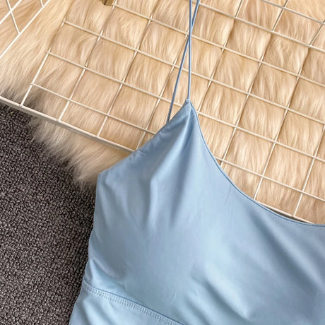 Sexy solid color crop tops sports spaghetti strap tanke top women built in bra off shoulder sleeveless omighty camisole hot