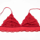 Varsbaby 4pcs/set Women's Underwear Set Lace Sexy Lingerie Set Wireless Deep V Bra Sexy Bra G-string Garter And Stockings Set
