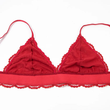 Varsbaby 4pcs/set Women's Underwear Set Lace Sexy Lingerie Set Wireless Deep V Bra Sexy Bra G-string Garter And Stockings Set