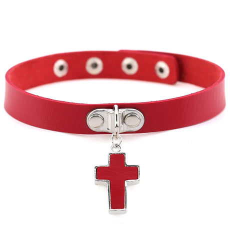Punk Black Metal Tassel Red Choker Necklace Sexy Spiked Neck Strap Clavicle Collar Men Necklaces Hollween Women Y2K Jeweley Gift
