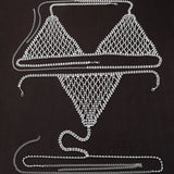 Stonefans Boho Rhinestone Grid Chest Chain and Thong Jewellery Lingerie Panties Women's Harness Bra Sexy Mesh Bodies Accessories