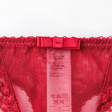Varsbaby 4pcs/set Women's Underwear Set Lace Sexy Lingerie Set Wireless Deep V Bra Sexy Bra G-string Garter And Stockings Set