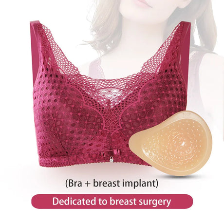 Women's Mastectomy Post-Surgery Silicone Fake Boobs Bra 2-In-1 Women's Fake Breasts With Pocket Underwear