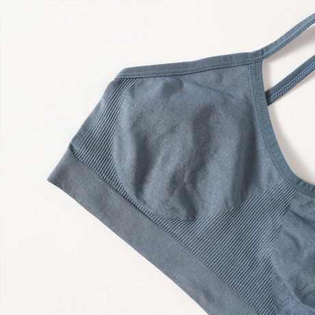 Women Soft Ribbed Bra Knit Wireless Bralette No Pad Camisole Non-Adjustable Thin Strap Lingerie Everyday Lounge Intimates M-L