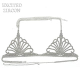 Sexy Crystal Body Harness Chain Bra and Thong Jewelry for Women Fashion Bling Rhinestone Bikini Set Underwear Body Jewelry