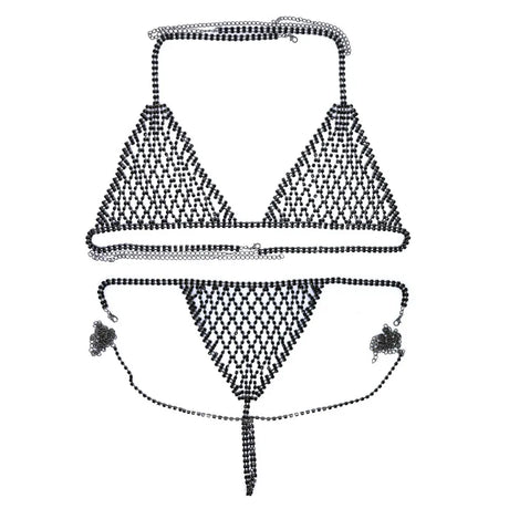 2020 Luxury Mesh Crystal Bralette Underwear Sexy Jewelry for Women Bling Rhinestone Body Chain Bra Harness Waist Jewellery Party