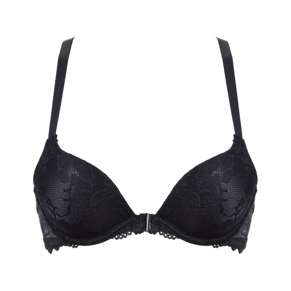YBCG Padded Push Up Bras for Women Front Closure Backless Lace Lingerie Plunge Solid Underwear 30-44 Size A B C D DD E Cup