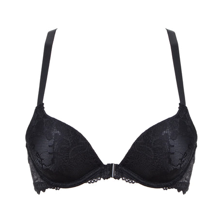 YBCG Padded Push Up Bras for Women Front Closure Backless Lace Lingerie Plunge Solid Underwear 30-44 Size A B C D DD E Cup