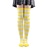 Thigh High Stockings Womens Striped Ladies Girls Black White Pink Long Over Above Knee Socks Femboy Cosplay Lolita Harajuku Y2k