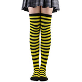 Thigh High Stockings Womens Striped Ladies Girls Black White Pink Long Over Above Knee Socks Femboy Cosplay Lolita Harajuku Y2k