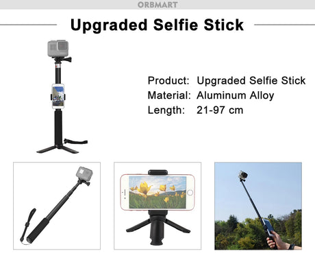 ORBMART for GoPro Accessories Set for Go Pro Hero 13 12 11 10 9 8 7 6 5 4 Black Mount for DJI Insta360 for Sjcam Action Camera