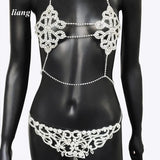 Bikini Crystal Chest Chain Suit Fashion Sexy Three-point T-ShapedPants Body Chain Girls Sexy Underwear Chain Bra Chain Underwear