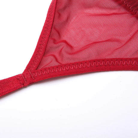 Varsbaby 4pcs/set Women's Underwear Set Lace Sexy Lingerie Set Wireless Deep V Bra Sexy Bra G-string Garter And Stockings Set