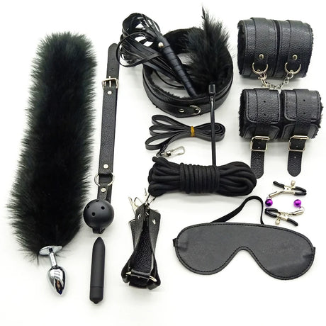 Adults Products Leather Sex Toy Kit Handcuffs Bondage Set Sex Games Bdsm Adult Toys Exotic Accessories Sex Toys for Couples