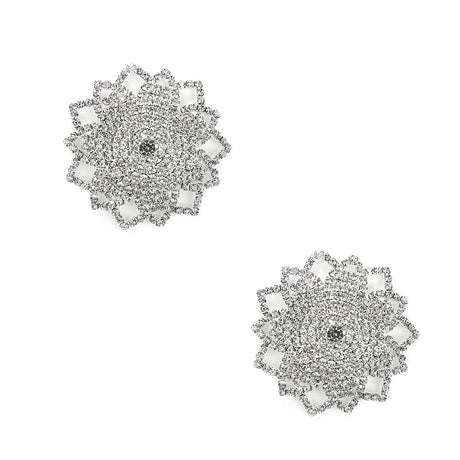 1 Pair Black Rhinestone Nipple Cover Sexy New Women Nipple Pasties Breast Protector Reusable Wear Self Adhesive Nipple Stickers