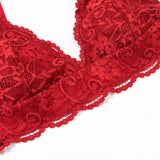 Varsbaby 4pcs/set Women's Underwear Set Lace Sexy Lingerie Set Wireless Deep V Bra Sexy Bra G-string Garter And Stockings Set