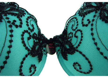 Ladies Lace Flower Embroidery Bra For Women Underwear Bras Everyday Underwire Brassiere Plunge Style Push Up Bra 32A-36D