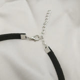 DIY Personalized Rhinestone Letter Custom Name Necklace Black Velvet Leather Choker Collar Neck Jewelry Friends Family Gifts