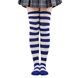 Thigh High Stockings Womens Striped Ladies Girls Black White Pink Long Over Above Knee Socks Femboy Cosplay Lolita Harajuku Y2k