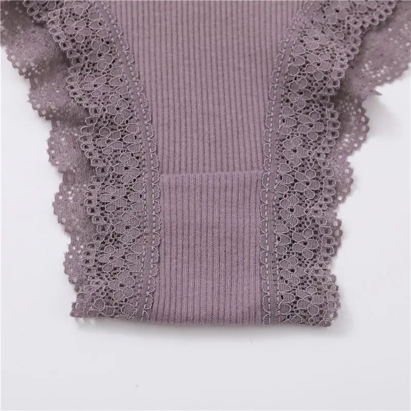 Seamless Women Panties Cotton Lace Underwear Sexy Low Rise Elastic Waist Brazilian Panties T-Back Soft Intimates Lingerie M-2XL