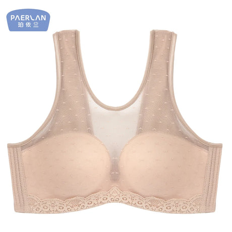 PAERLAN White tube top anti-glare without steel ring gathered female bra half cup beautiful back vest wrap underwear