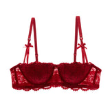 1/2 Half Cup Bras For Women Plus Size Lingerie Red Thin Underwear Cotton Sexy Push Up Balconette Bra Top Black White A B C D Cup