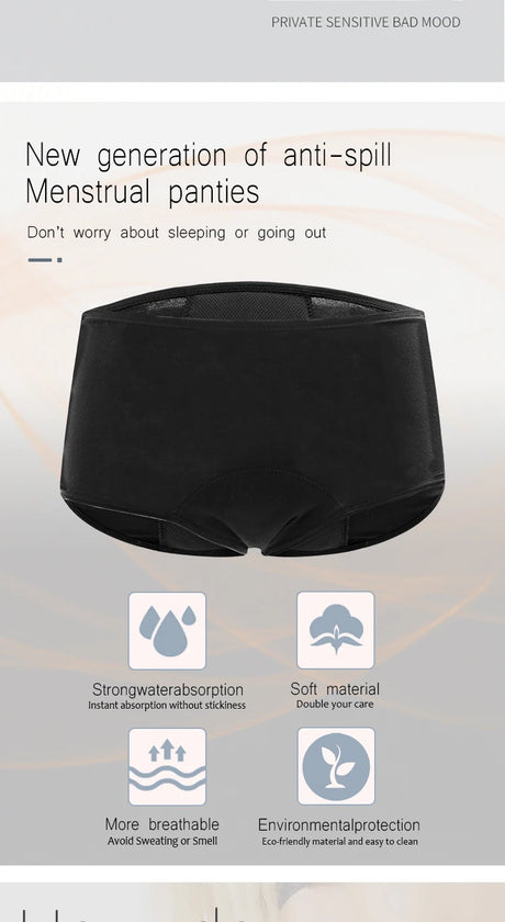 4-Layer Leakproof Menstrual Period Panties Fast Absorbent Underwear Sexy Lace Women Menstrual Briefs Plus Size Lingerie 5XL 6XL