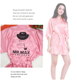 Customized Logo Wedding Date Name Bathrobe Faux Silk Bridal Robe Bride Bridesmaid Wedding Robes Woman Bachelorette Preparewear