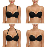 YBCG Strapless Multiway Bra Non-slip Plunge Women's Underwear Plus Size Adjusted-straps Brassiere Underwire Solid Bras For Women