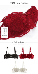 1/2 Half Cup Bras For Women Plus Size Lingerie Red Thin Underwear Cotton Sexy Push Up Balconette Bra Top Black White A B C D Cup