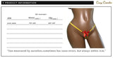 CandyCherries Panties Women Crotchless Thong Red Bow Yellow Elastic Tape G-Strings Sexy Lingerie Underwear Sex Lady Briefs N009