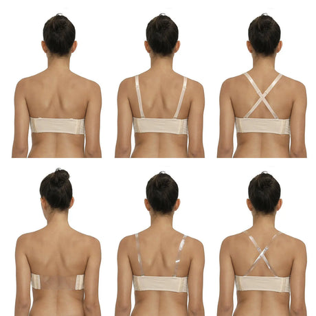 YBCG Strapless Multiway Bra Non-slip Plunge Women's Underwear Plus Size Adjusted-straps Brassiere Underwire Solid Bras For Women