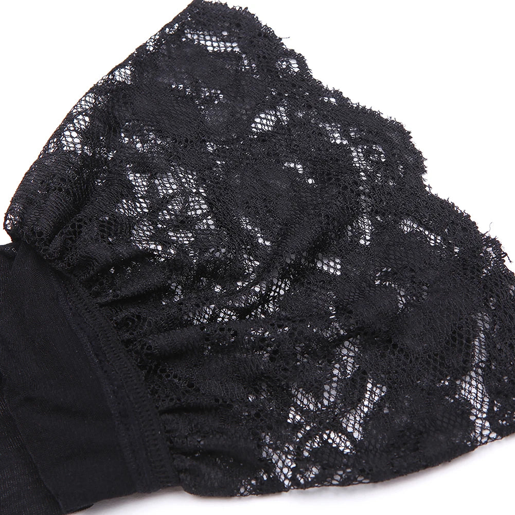 Varsbaby 4pcs/set Women's Underwear Set Lace Sexy Lingerie Set Wireless Deep V Bra Sexy Bra G-string Garter And Stockings Set