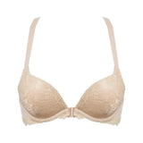YBCG Padded Push Up Bras for Women Front Closure Backless Lace Lingerie Plunge Solid Underwear 30-44 Size A B C D DD E Cup