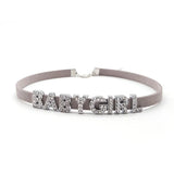 DIY Personalized Rhinestone Letter Custom Name Necklace Black Velvet Leather Choker Collar Neck Jewelry Friends Family Gifts