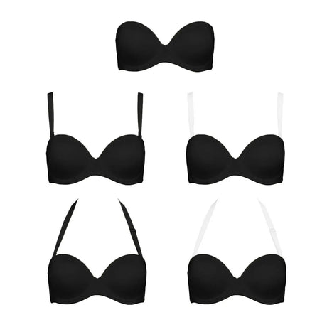 YBCG Strapless Multiway Bra Non-slip Plunge Women's Underwear Plus Size Adjusted-straps Brassiere Underwire Solid Bras For Women