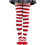 Thigh High Stockings Womens Striped Ladies Girls Black White Pink Long Over Above Knee Socks Femboy Cosplay Lolita Harajuku Y2k