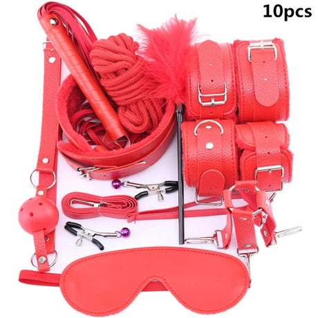 Sex Toy Kit Bondage Restraints Set Adult Toys Sex Games Erotic Toys Anal plug Handcuffs Whip Gag Bdsm Kits Sex Toys for Couples