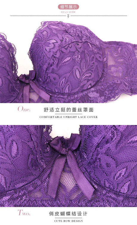 Hot Full cup thin underwear small bra plus size wireless adjustable lace Women's bra breast cover B C D cup Large size Lace Bras