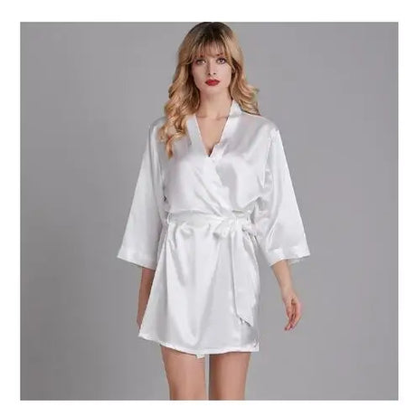 Summer Champagne Chinese Bride Wedding Robe Satin Sleepwear Women Nightgown Sexy Nightdress Lady Kimono Bathrobe Gown Negligee
