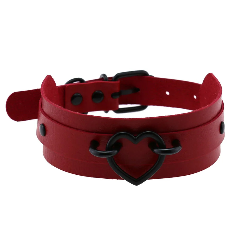 Punk Black Metal Tassel Red Choker Necklace Sexy Spiked Neck Strap Clavicle Collar Men Necklaces Hollween Women Y2K Jeweley Gift